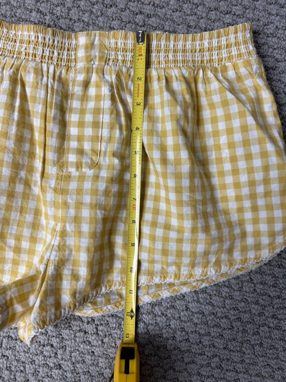 Anthropologie Yellow and White Gingham Boxer Shorts - Picture 8 of 8